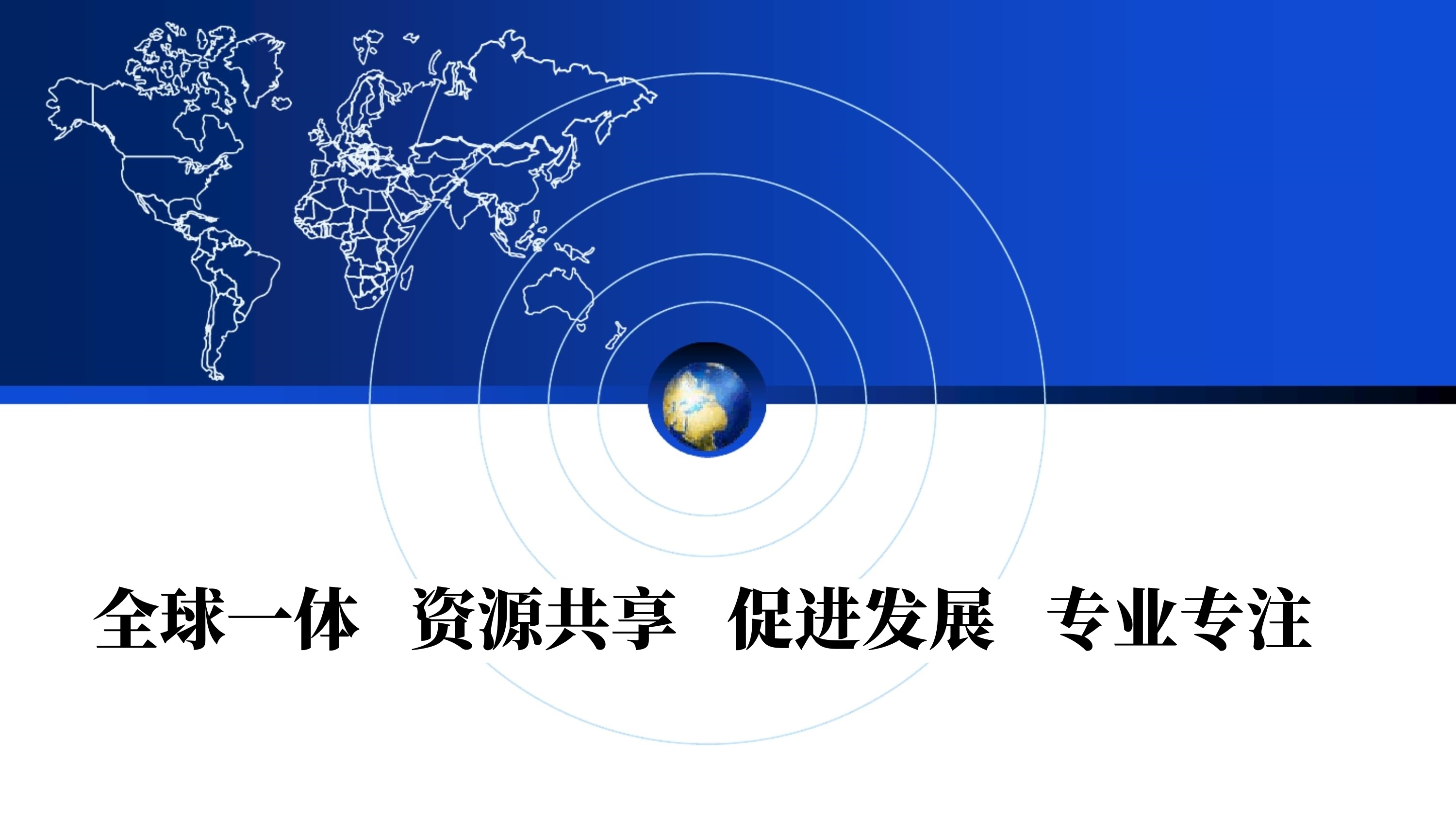全球一体 资源共享  促进发展  专注专业